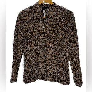 Vintage Coldwater Creek black and gold jacket